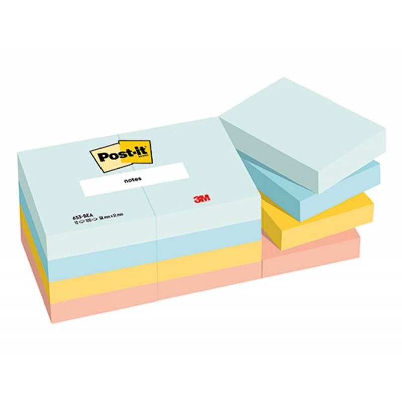 BLOC DE NOTAS ADHESIVAS QUITA Y PON POST IT 38X51 MM 100 HOJAS PACK