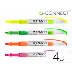 Rotulador Q-Connect Fluorescente Pack 4 colores surtidos tinta liquida