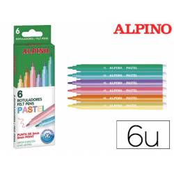 Rotulador Alpino Standard colores Pastel Punta Fina Lavable Caja 6 rotuladores