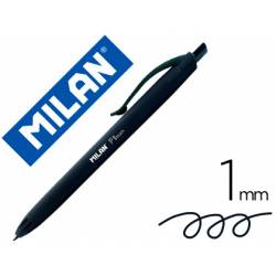 Bolígrafo retráctil milán P1 de color negro 1 mm
