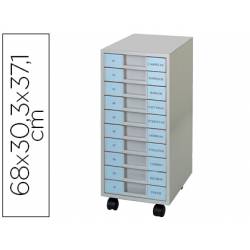 Archivador movil Clen metalico 10 cajones color Gris (153896)