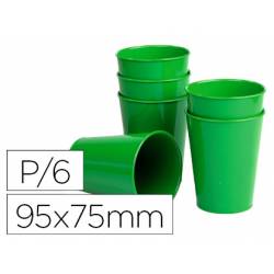 Vaso ABS verde 95x75 mm con borde grueso redondeado