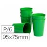 Vaso ABS verde 95x75 mm con borde grueso redondeado