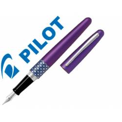 Pluma Pilot Urban MR Retro Pop Plumín Metálico con Estuche Color Violeta
