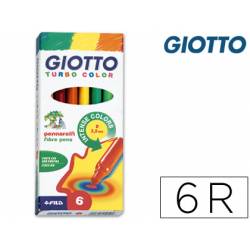Rotulador Giotto Turbo punta media lavable caja 6 rotuladores