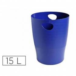 Papelera plastico Exacompta Ecoblack Azul de 15 litros