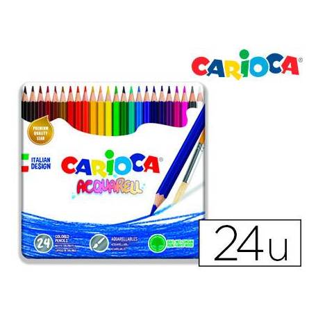 Lapices de colores Carioca Acuarelable Caja Metalica de 24 colores