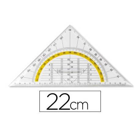 Escuadra marca Liderpapel geometria 22 cm con agarradera fija