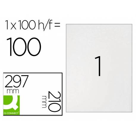Etiquetas Adhesivas marca Q-Connect 210 x 297 mm. Caja con 100 hojas