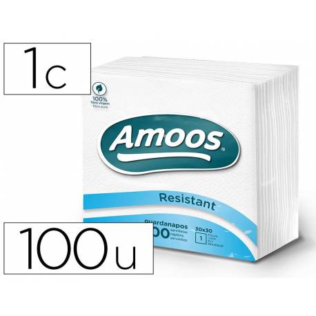 Servilletas de papel Amoos blanco medidas 30x30 cm