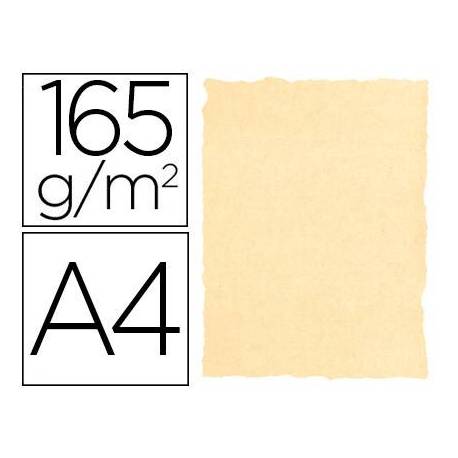 Papel Pergamino Liderpapel DIN A4 165g/m2 Color Crema Pack de 25 Hojas Con Bordes