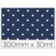 Papel de regalo Colibri simple metalizado color azul con puntos 300 mm x 30 m