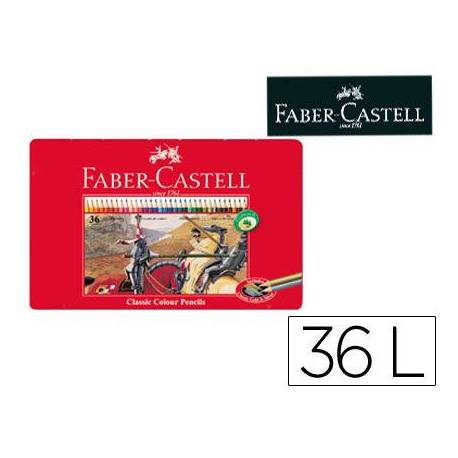 Lapices de colores Faber Castell hexagonales caja metal 36 unidades