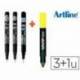 Rotulador Artline Calibrado Comic Pen Trazos Surtidos color Negro + Fluorescente EK-660