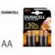 Pilas Duracell alcalina plus AA -blister con 4 pilas