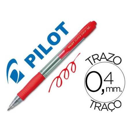 Boligrafo Pilot Super Grip Rojo 0,4 mm
