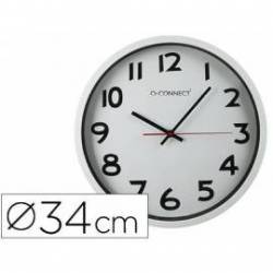 Reloj de pared plastico 38 cm marco color plateado
