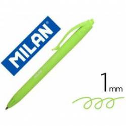Bolígrafo retráctil milán P1 de color verde claro 1 mm