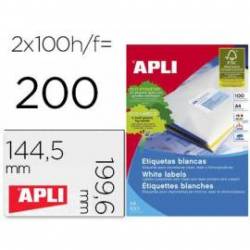 Etiqueta adhesiva Apli 2423 Fotocopiadora Laser Ink-jet DIN A4 Caja de 100 hojas