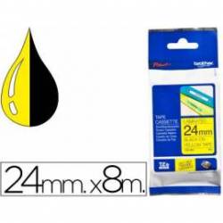 Cinta Brother TZE-651 24mm (ancho) x 8m (largo) laminada amarillo/negro