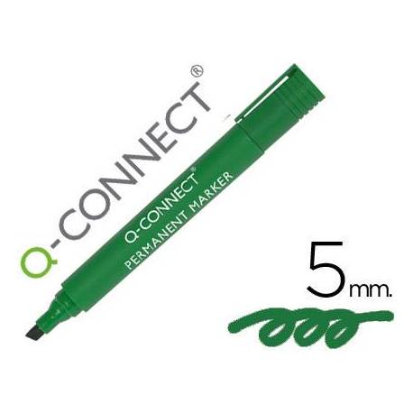 Rotulador Q-Connect Punta de Fibra Permanente Color Verde 5 mm