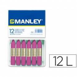 Lapices cera blanda Manley caja 12 unidades lila