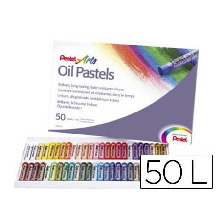 Lapices Pentel tipo pastel caja de 50 colores surtidos
