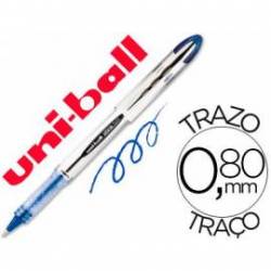 Rotulador-bolígrafo roller Uni-Ball azul UB-200 trazo 0,6 mm.