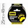CINTA ADHESIVA UHU AMERICANA GRIZZLY TAPE ULTRAFUERTE COLOR PLATA 25 MT X 48 MM