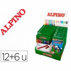 Rotuladores Alpino 12 más 6 lápices de color Alpino 654