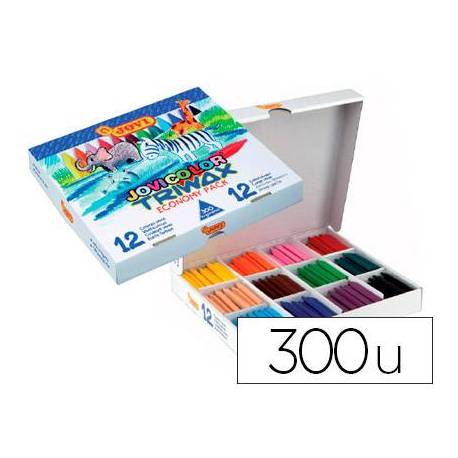 Lapices cera Jovi color triwax 300 unidades de 12 colores surtidos
