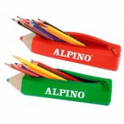 Estuche portatodo Alpino Forma de Lapiz con 12 lapices de colores -NO SE PUEDE ELEGIR COLOR-