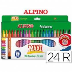 Rotulador Alpino Maxi punta gruesa lavable caja de 24 rotuladores