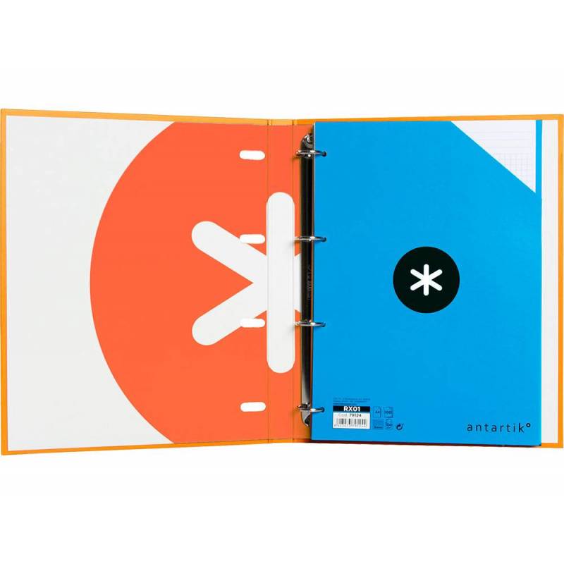 Classeur A4 Liderpapel ANTARTIK - 4 Anneaux 25 Mm, 100 Pages à Carreaux 5 Mm, Couverture Lavande Doublée
