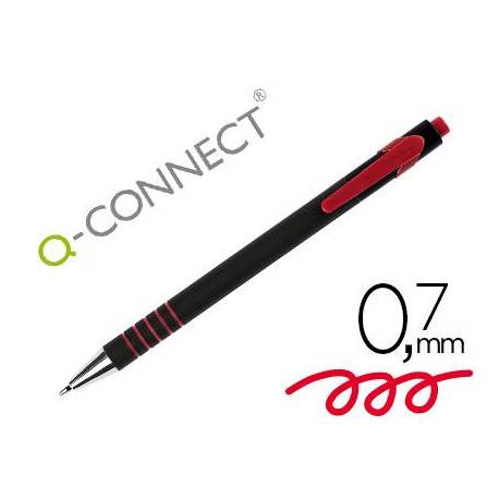 Boligrafo retractil Q-Connect Color Rojo 0,7 mm