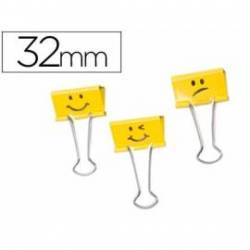 Pinza Metalica Emojis Amarillo Reversible 32 mm Rapesco