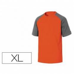 Camiseta manga corta Deltaplus de color Naranja y Gris Talla XL