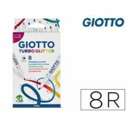 Rotulador Giotto Turbo Glietter Tinta con Purpurina Caja de 8 colores