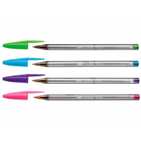 Caja de 20 unidades bolígrafos punta ancha 1,6 mm colores surtidos BIC Cristal Fun 