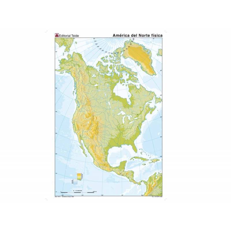 Mapa Mudo De America Del Norte Fisico 24593 Materialescolares 3301