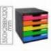 Fichero cajones sobremesa Exacompta Iderama Arlequin 5 cajones multicolores 350x288x320 mm.