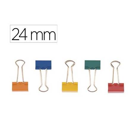 Pinza metalica marca Q-Connect N.2 Colores Surtidos Reversible 24 mm