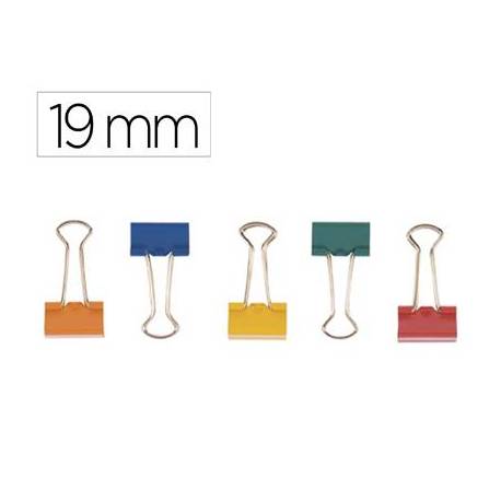 Pinza metalica marca Q-Connect N.1 Colores Surtidos Reversible 19 mm