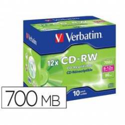 CD-RW VERBATIM Capacidad 700MB 80 min 12x