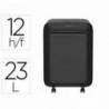 DESTRUCTORA DE DOCUMENTOS FELLOWES LX211 CAPACIDAD DE 12 HOJAS SEGURIDAD P5 NEGRA PAPELERA 23 L GRAPAS