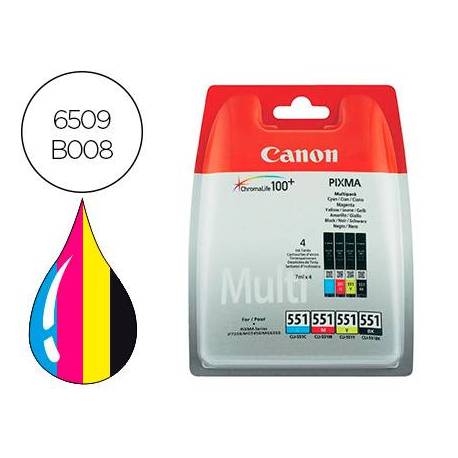 Cartucho Canon 551 Pixma multipack con 4 colores 6509B008