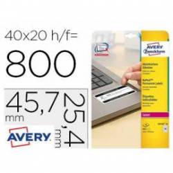 Etiqueta adhesiva Avery 47,7x25x4 mm Blanca láser caja 800 unidades