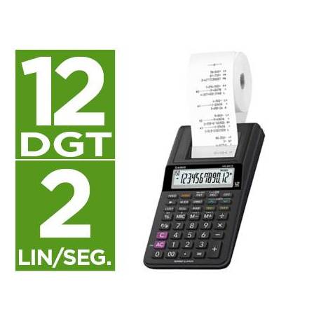 Calculadora Impresora Casio HR-8rce 12 dígitos