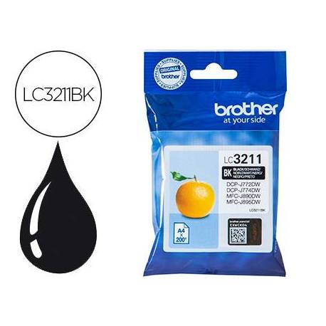 Cartucho Brother LC3211 color Negro LC3211BK dcp-j572 / dcp-j772 / dcp-j774 / mfc-j890 / mfc-j895