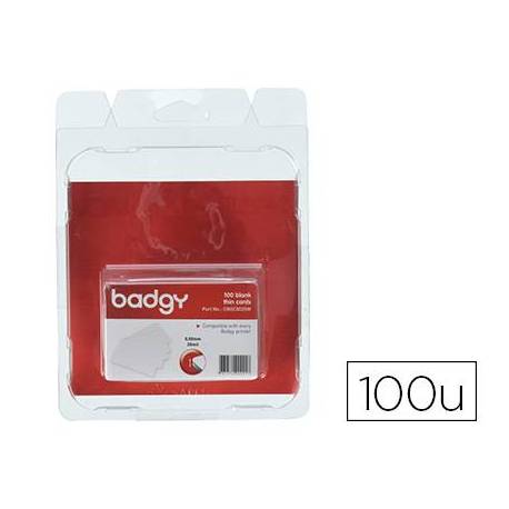 Tarjeta Badgy PVC 53,98x85,60 mm Grosor 0,50 mm Pack 100 unidades